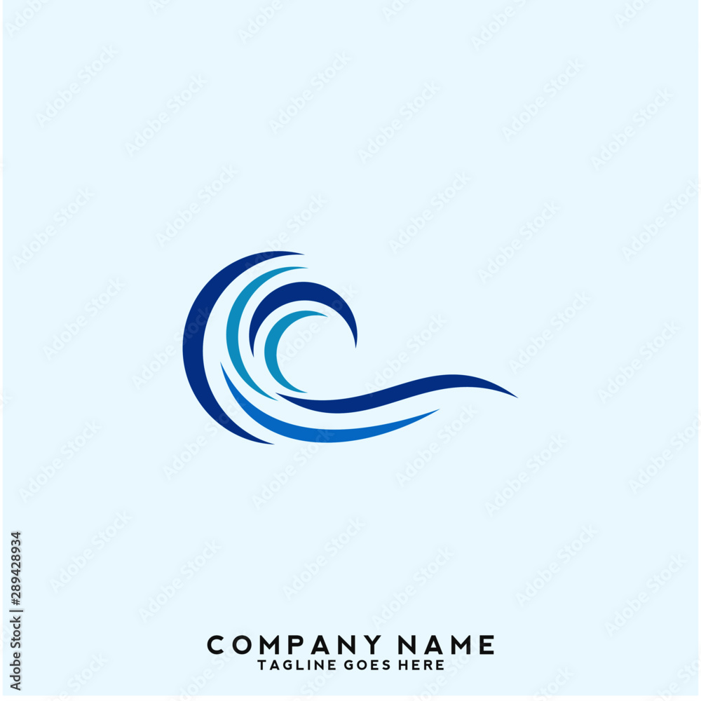 Naklejka premium Water wave Logo Template