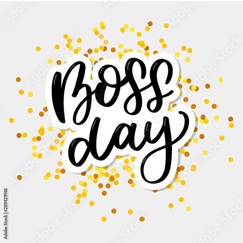 boss day vintage lettering background vector calligraphy