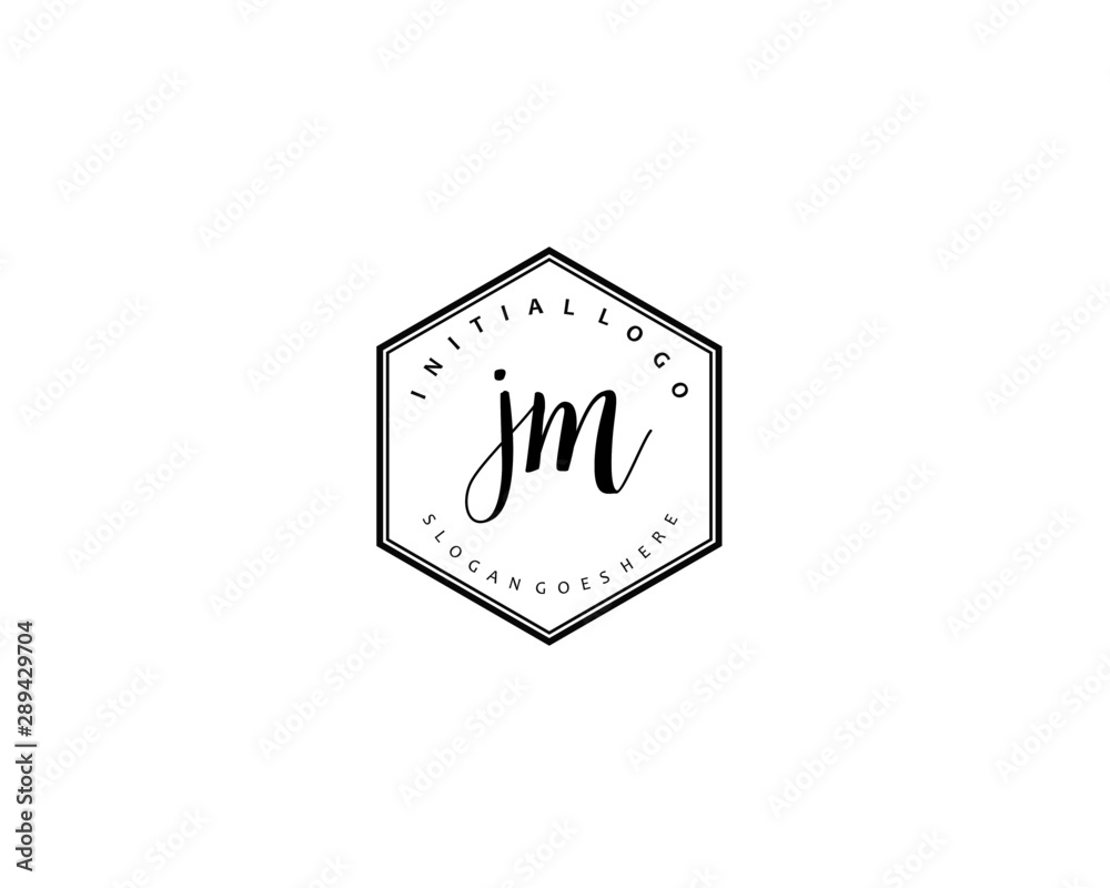Fototapeta premium JM Initial letter logo template vector