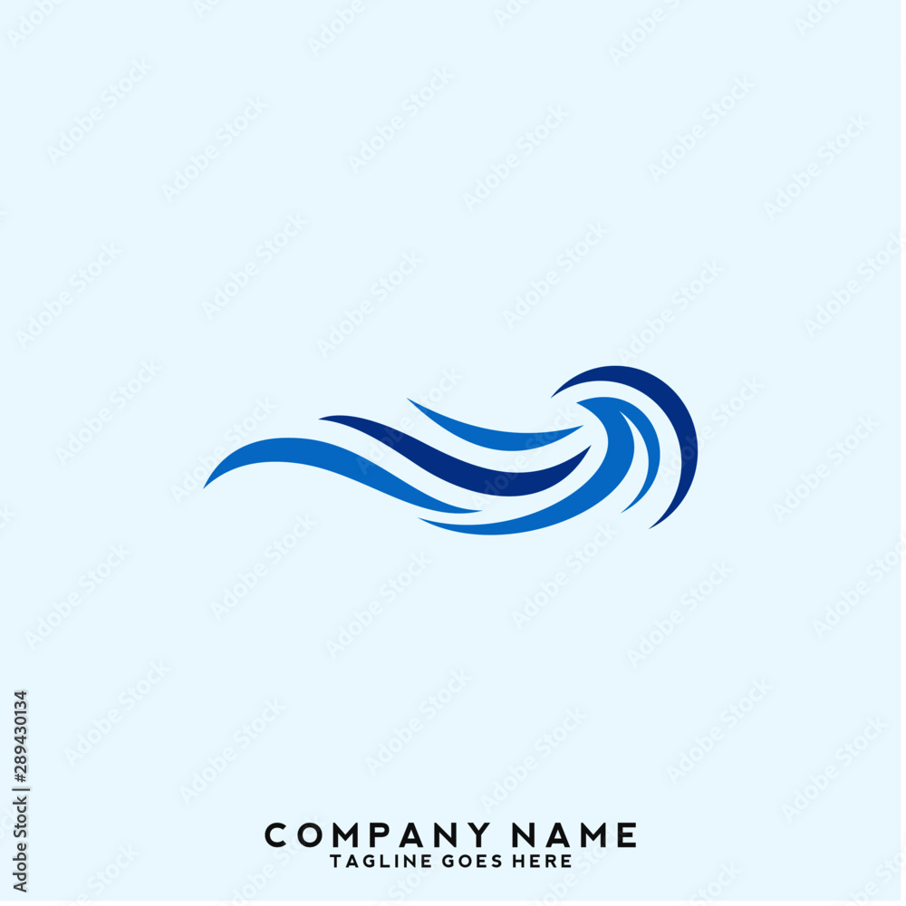 Obraz premium Water wave Logo Template