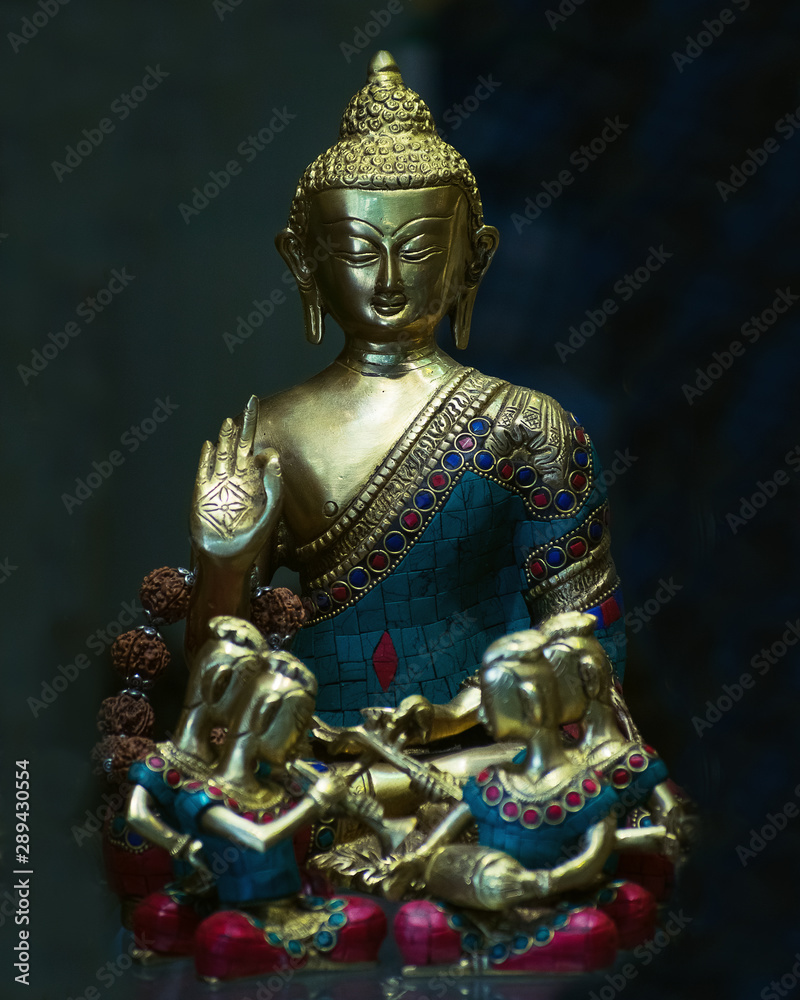 magnificient buddha meditative pose statue vitarka mudra pose idol antique piece