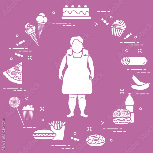 Harmful eating habits and fat girl.