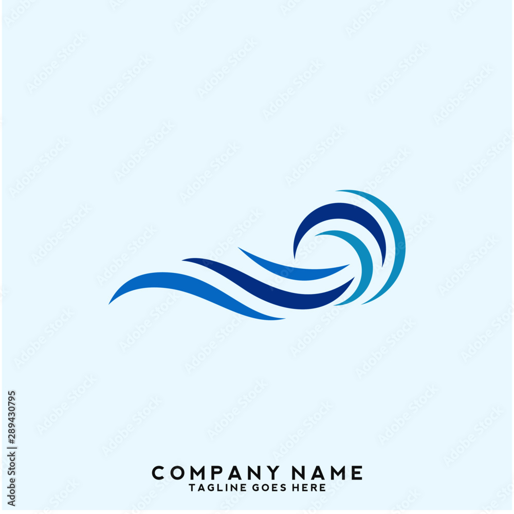 Obraz premium Water wave Logo Template