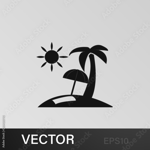 beach flat icon. Elements of travel illustration icons. Signs, symbols can be used for web, logo, mobile app, UI, UX