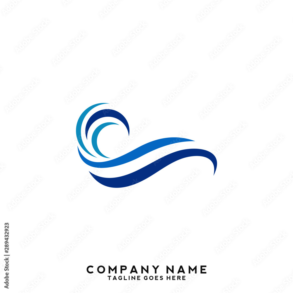 Naklejka premium Water wave Logo Template