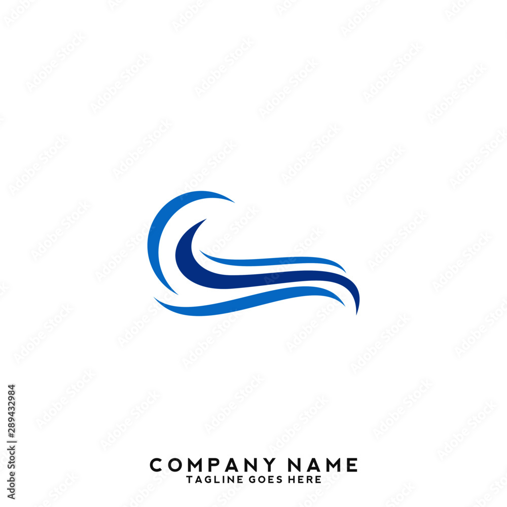 Obraz premium Water wave Logo Template