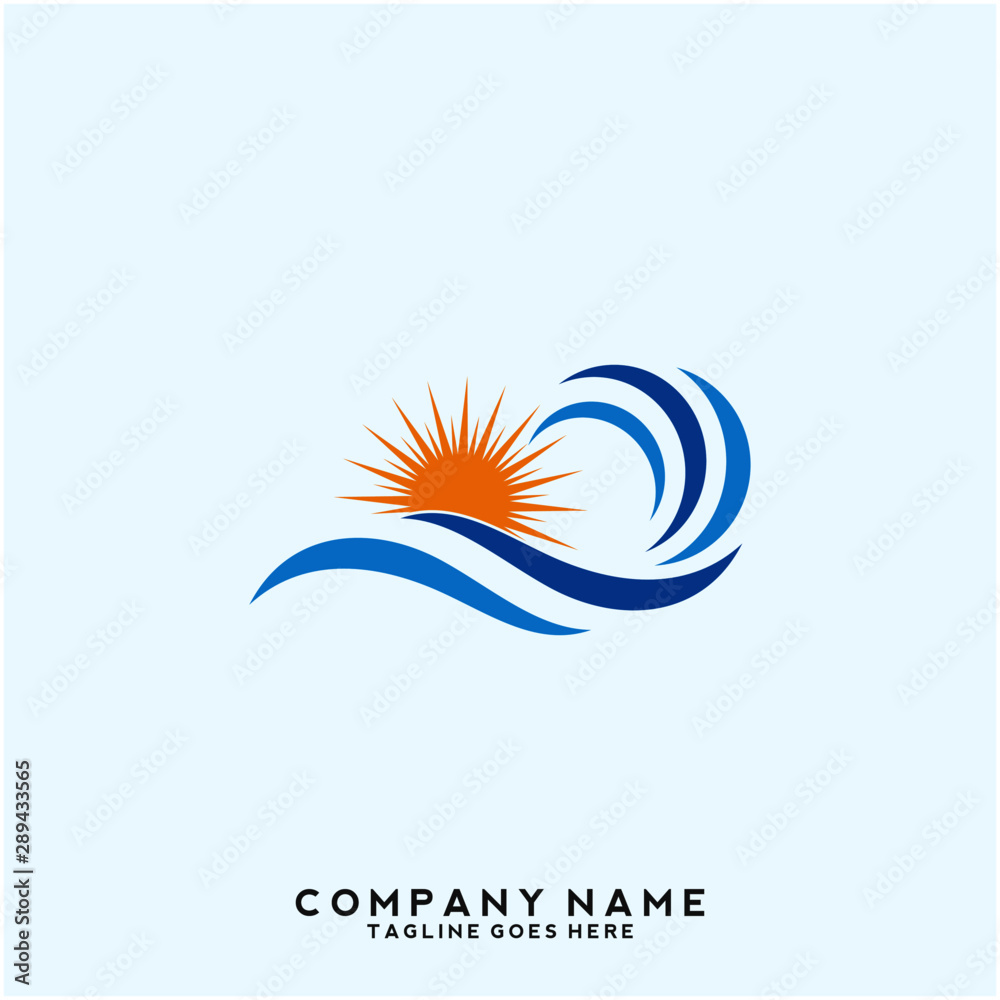 Obraz premium Water wave Logo Template