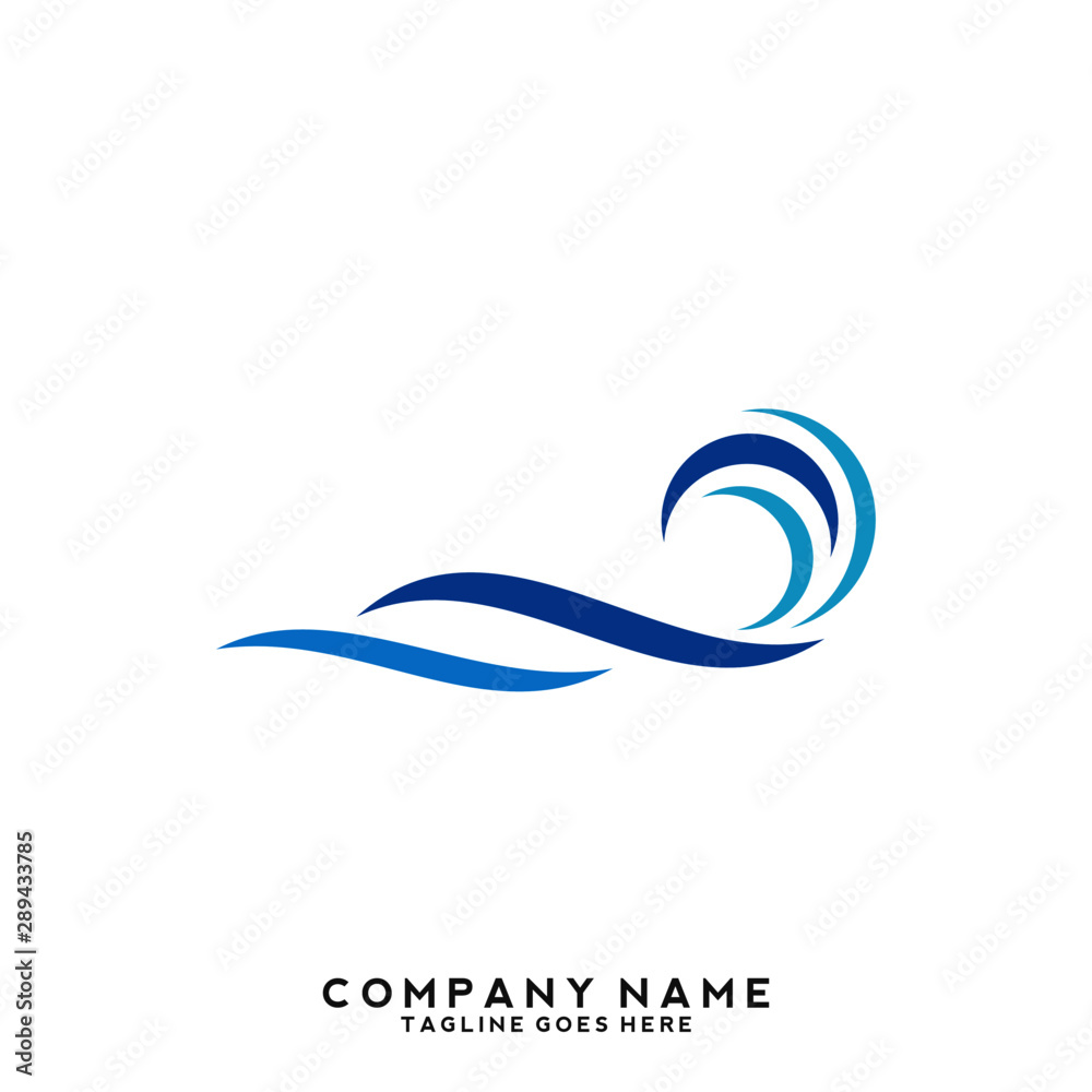 Naklejka premium Water wave Logo Template