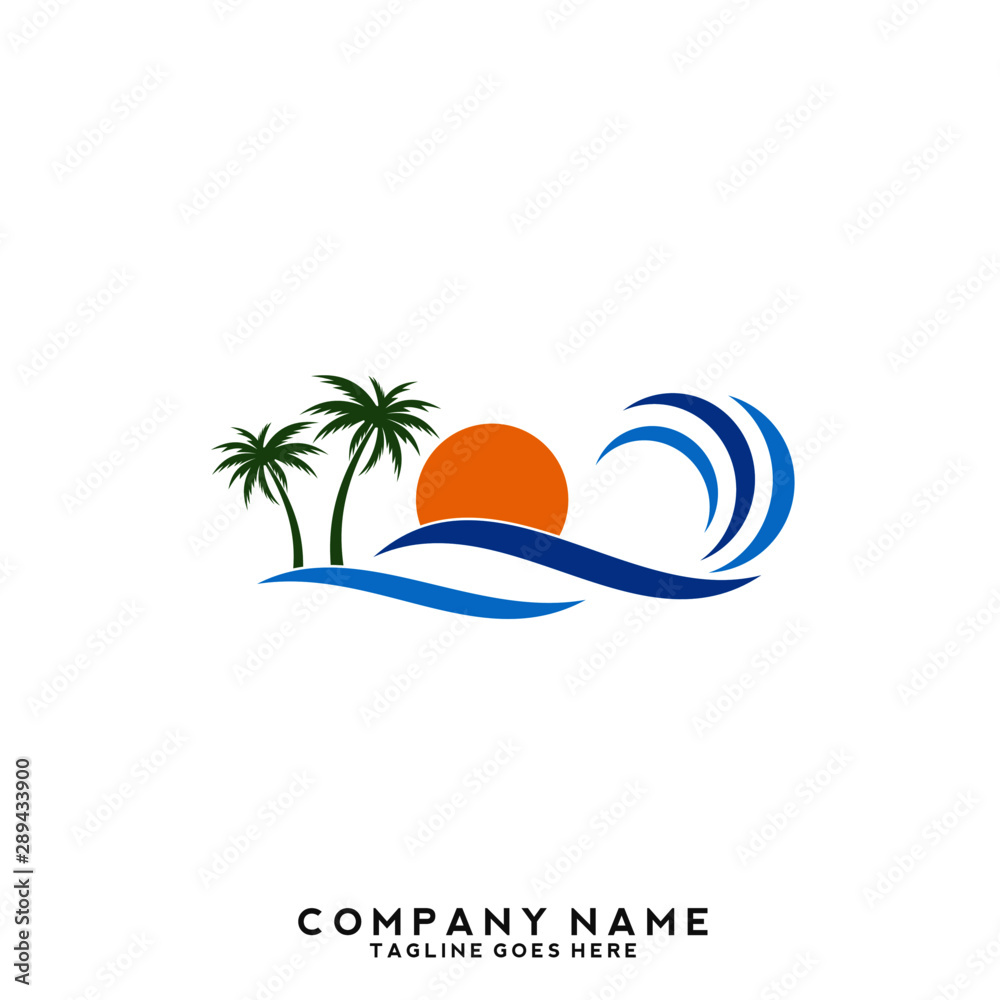 Naklejka premium Water wave Logo Template