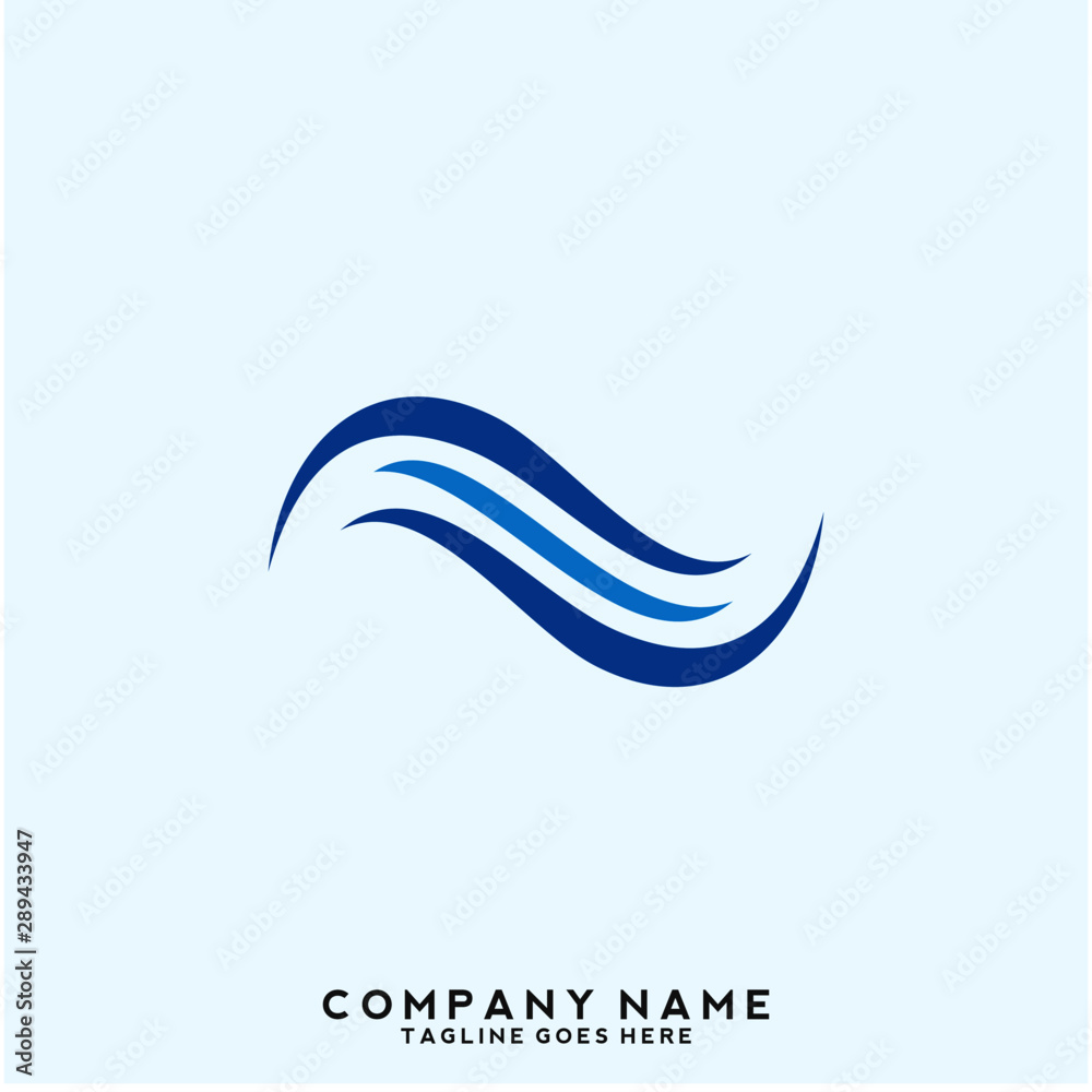 Naklejka premium Water wave Logo Template