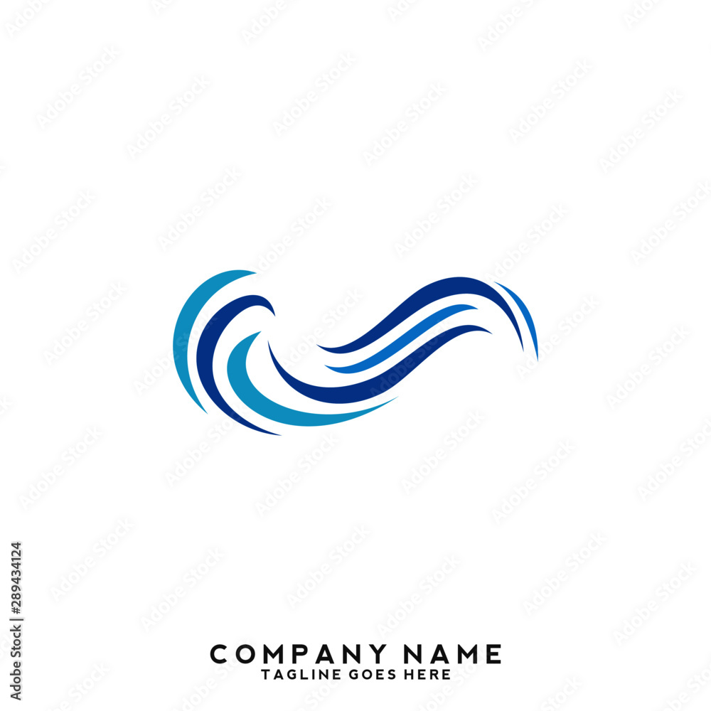 Obraz premium Water wave Logo Template