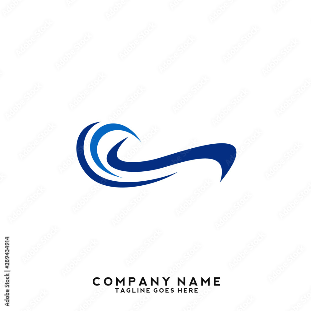 Naklejka premium Water wave Logo Template