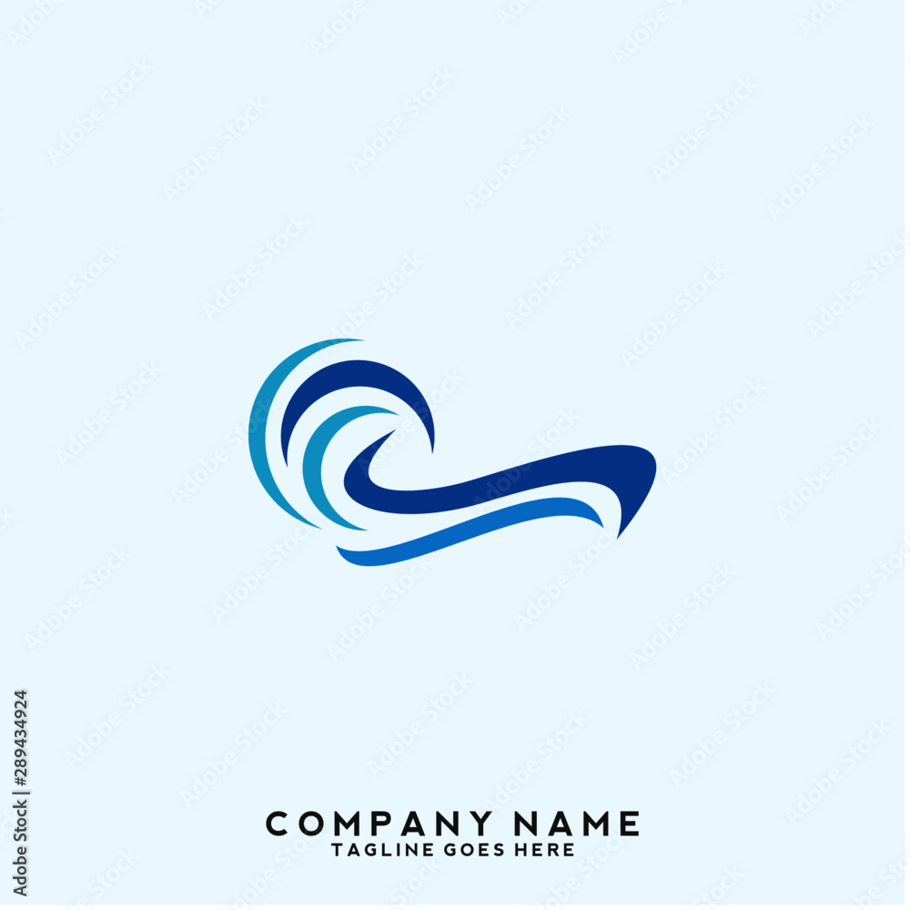 Fototapeta premium Water wave Logo Template