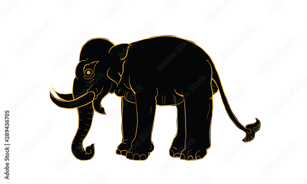 Obraz premium elephant in Thai traditional painting, tattoo