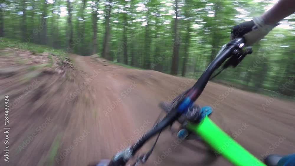 Professional Cyclist Riding Bike In The Forest Professional Cyclist Riding Bike In The Forest