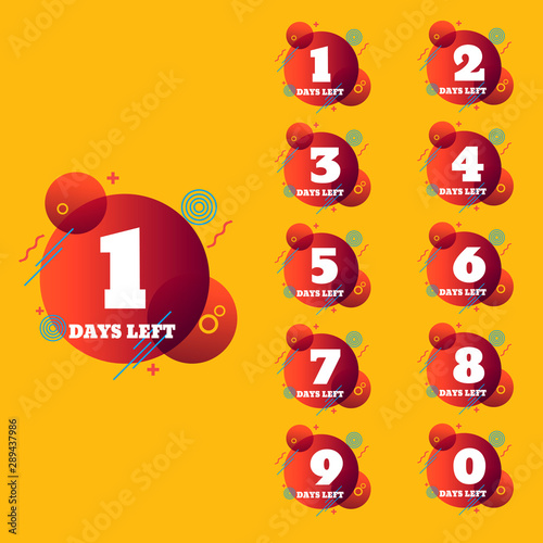 ПDays left to go banners collection badges sale, landing page, banner set eps 10