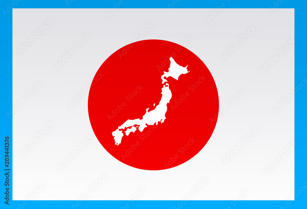 日本国旗に描かれた日本地図 Stock イラスト Adobe Stock