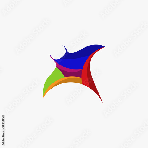 Manta Ray polygon Creative Modern icon Logo Design Template Element Vector Illustration