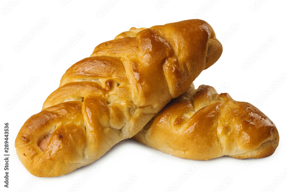 bakery products on white background