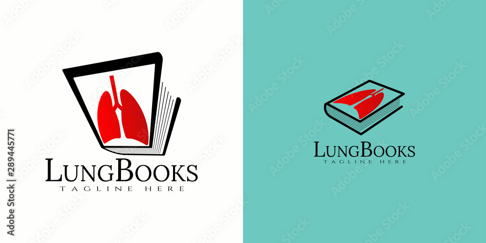 lung logo with book combination, education healthcare and medical icon -vector lung logo with book combination, education healthcare and medical icon -vector