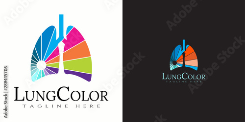 lung logo with colorful design, healthcare and medical icon -vector