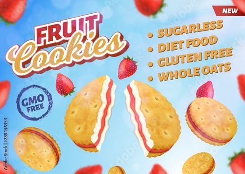 Gluten Free Fruit Cookies Bakery Horizontal Banner