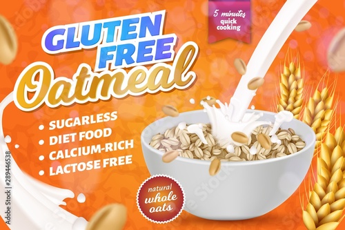 Gluten, Lactose Free Oatmeal Horizontal Banner