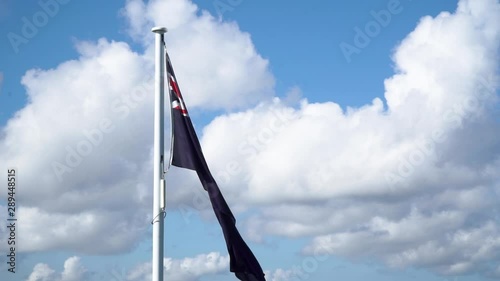 New Zealand flag waving in wind photo