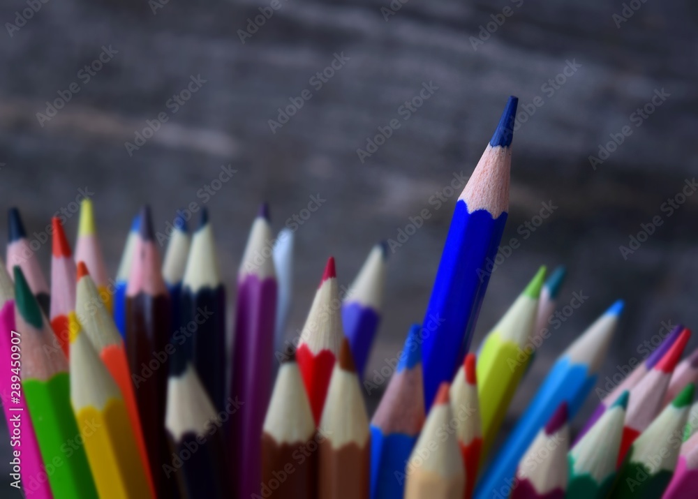 Fototapeta color pencils on white background
