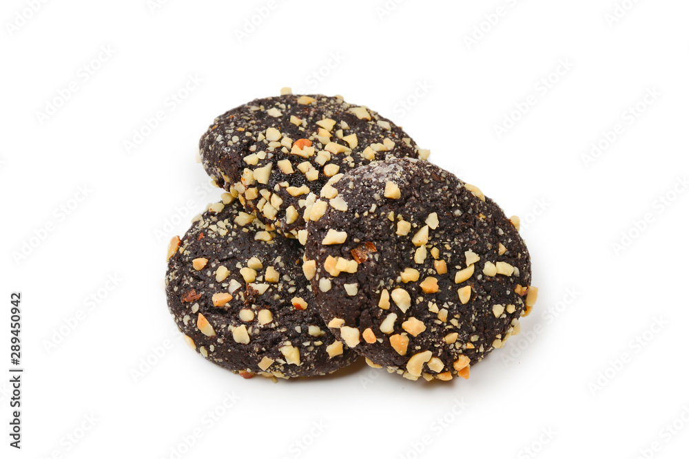 Chocolate cookies isolated on white background. Chocolate cookies isolated on white background.