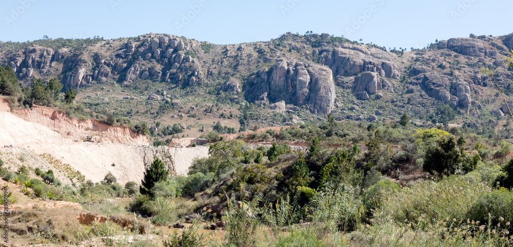 Malagasy landscape between Andasibe and Antsirabe, Madagascar