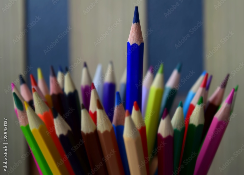 Fototapeta premium color pencils on white background