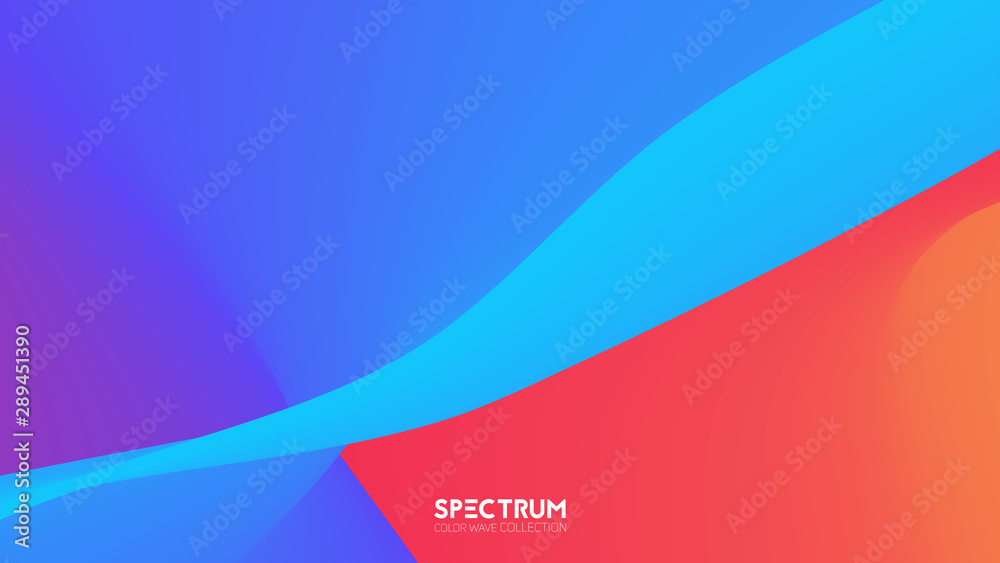 Vector fluid color blend spectrum background. Liquid color flow. trendy warped vibrant surface. Colorful flux wave. Gradient transitions poster. For covers, presentations, designs.