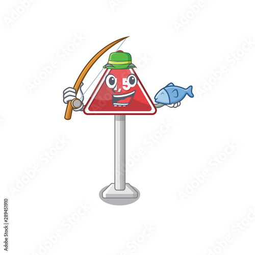 Fishing height limit isolated with the cartoon