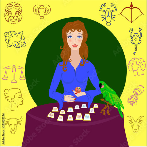 astrologer consults the zodiac signs for horoscope