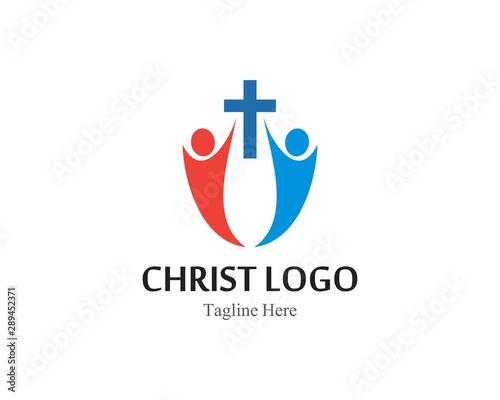 Christ logo or icon template simple creative design