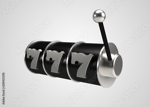 Slots Symbols with Slot Machine Reel Casino 3D Render