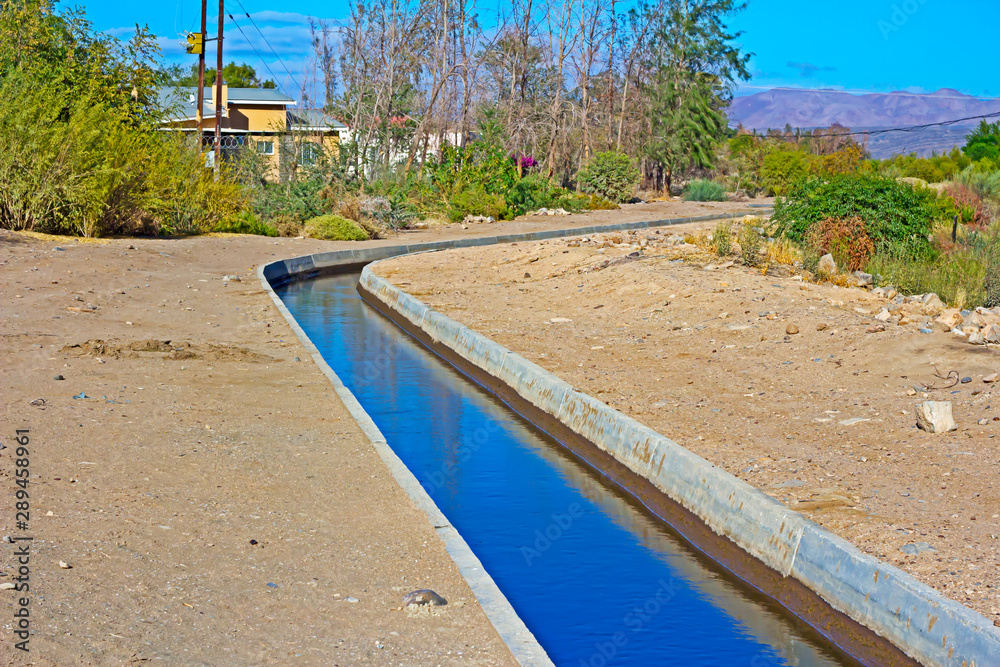 Irrigation canal in arid region