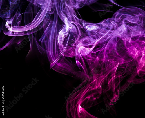 Colored smoke on black background