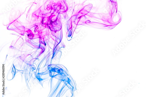 Colored smoke on white background