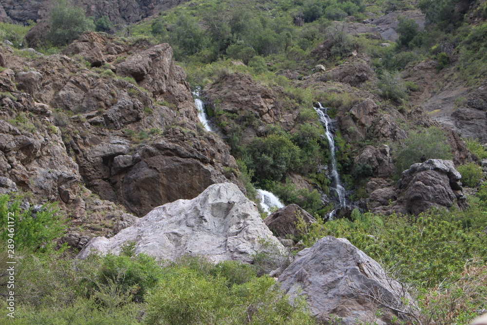 Little waterfall in the central Andes of Chili