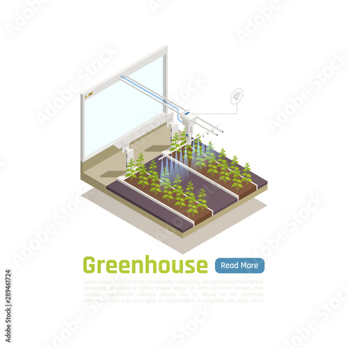 Smart Greenhouse Isometric Composition