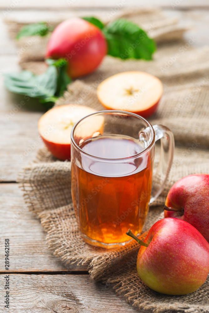 Fresh organic apple juice, harvest autumn fall concept Fresh organic apple juice, harvest autumn fall concept