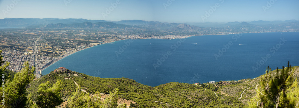 Panoramic View over the Gulf and City of Corinth