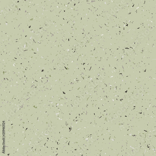 Hand made washi paper texture seamless pattern. Tiny speckled hand drawn flecks . Soft grass green neutral tone. All over recycled print for homespun asian home decor, fashion. Vector swatch repeat