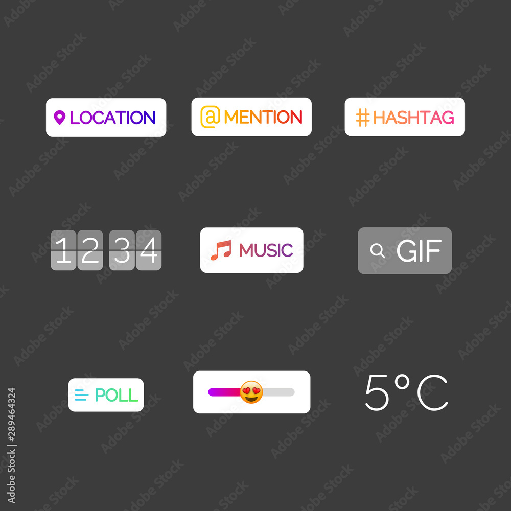 social media stories effect icons. Vector illustration. EPS 10 social media stories effect icons. Vector illustration. EPS 10