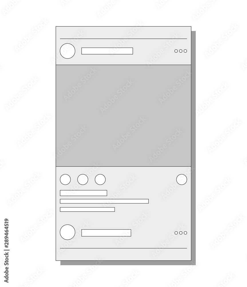 Photo frame cut out for social media. Vector illustration.