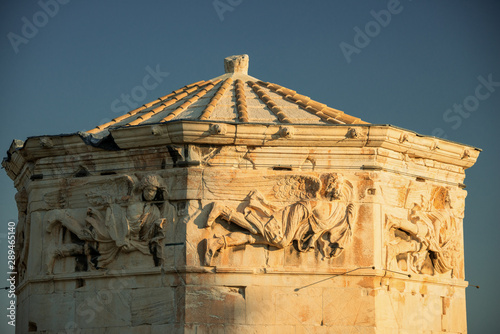 Tower of Winds or Aerides on Roman Agora, Athens, Greece. It is one of the main landmarks of Athens.  photo
