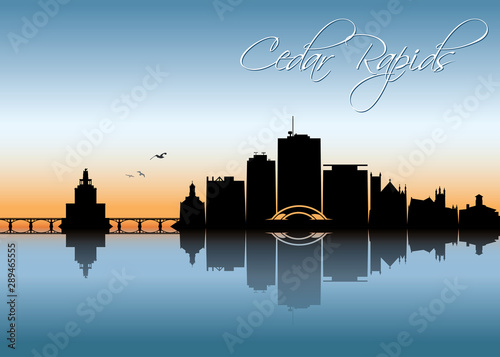 Cedar Rapids skyline - Iowa - United States of America, USA - vector illustration photo