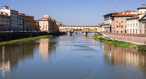 Arno River and Ponte Vecchio seen from the Ponte alle Grazie